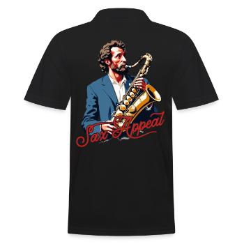 Funny Saxophone Sax Appeal Jazz Music Lover - Men's Polo Shirt - black - Back - Kai (181cm)