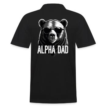 Alpha Dad Lustiger Bären Vater Perfekter Style - Männer Poloshirt - Schwarz - Hinten - Kai (181cm)