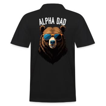 Alpha Dad Lustiger Bären Vater Perfekter Style - Männer Poloshirt - Schwarz - Hinten - Kai (181cm)