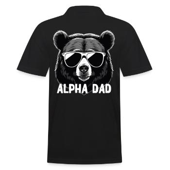Alpha Dad Lustiger Bären Vater Perfekter Style - Männer Poloshirt - Schwarz - Hinten - Kai (181cm)