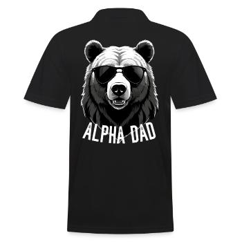 Alpha Dad Lustiger Bären Vater Perfekter Style - Männer Poloshirt - Schwarz - Hinten - Kai (181cm)