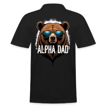 Alpha Dad Lustiger Bären Vater Perfekter Style - Männer Poloshirt - Schwarz - Hinten - Kai (181cm)