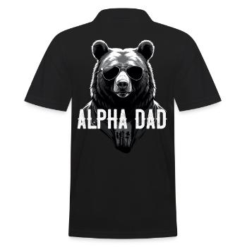 Alpha Dad Lustiger Bären Vater Perfekter Style - Männer Poloshirt - Schwarz - Hinten - Kai (181cm)