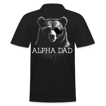 Alpha Dad Lustiger Vater Perfekter Style - Männer Poloshirt - Schwarz - Hinten - Kai (181cm)