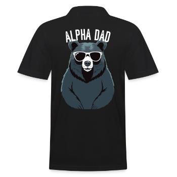 Alpha Dad Lustiger Vater Perfekter Style - Männer Poloshirt - Schwarz - Hinten - Kai (181cm)