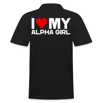 J’aime ma petite amie alpha Amour de la Saint-Valentin - Polo Homme - noir - Dos - Kai (181cm)