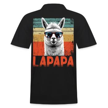 Lapapa Drôle Lama Papa Style parfait pour la fête des pères - Polo Homme - noir - Dos - Kai (181cm)