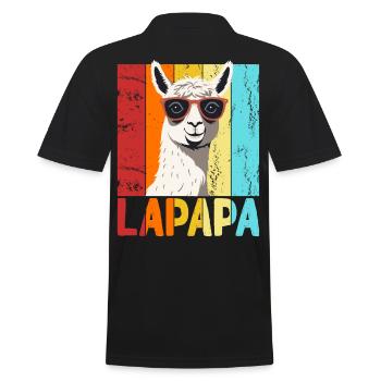 Lapapa Lustiger Lama Papa Perfekter Style - Männer Poloshirt - Schwarz - Hinten - Kai (181cm)
