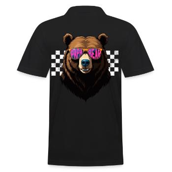 Bears Father Funny Style Perfect Father's Day - Men's Polo Shirt - black - Back - Kai (181cm)