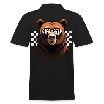 Ours Père Drôle Style Fête des Pères Anniversaire - Polo Homme - noir - Dos - Kai (181cm)