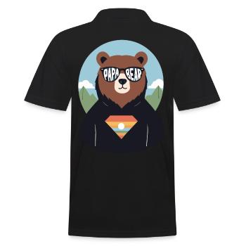 Bears Dad Funny Dad Perfect Style - Men's Polo Shirt - black - Back - Kai (181cm)
