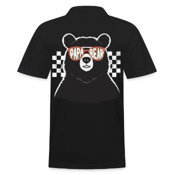 Bären Vater Lustiger Vater Perfektes Vatertag - Männer Poloshirt - Schwarz - Hinten - Kai (181cm)