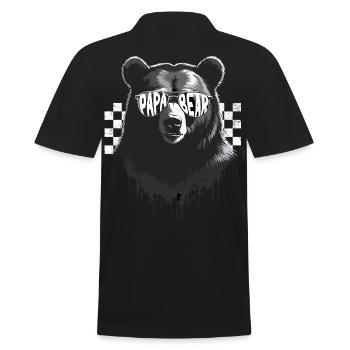 Funny Father Bear Dad Perfect Style - Men's Polo Shirt - black - Back - Kai (181cm)