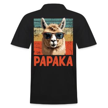 Lustiger Vater Papaka Perfekter Style - Männer Poloshirt - Schwarz - Hinten - Kai (181cm)