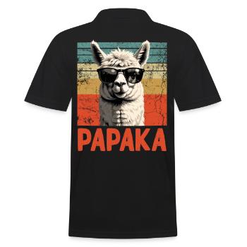 Papaka Drôle Alpaga Papa Style Parfait - Polo Homme - noir - Dos - Kai (181cm)