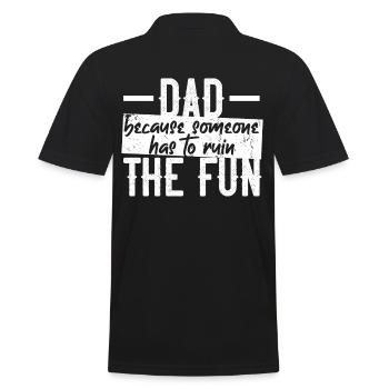 Humorous Father Saying Funny Dad - Men's Polo Shirt - black - Back - Kai (181cm)