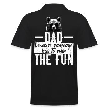 Humorous Father Saying Funny Dad - Men's Polo Shirt - black - Back - Kai (181cm)