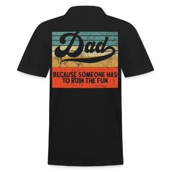 Humorvoller Vater Spruch Im Vintage Style - Männer Poloshirt - Schwarz - Hinten - Kai (181cm)