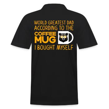 Humorous Father's Day Saying Funny Dad Style - Men's Polo Shirt - black - Back - Kai (181cm)