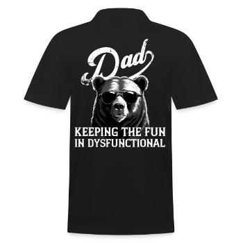 Humorvoller Vatertag Spruch Fun in Dysfunctional - Männer Poloshirt - Schwarz - Hinten - Kai (181cm)