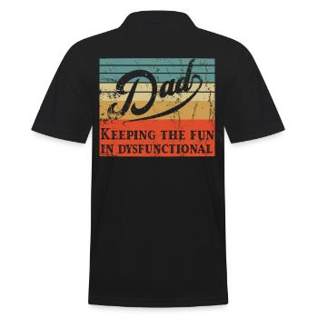 Humorous Father's Day Saying Funny Father Style - Men's Polo Shirt - black - Back - Kai (181cm)