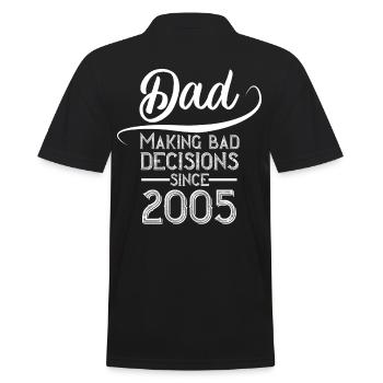 Funny Dad 2005 Perfect Style Dads - Men's Polo Shirt - black - Back - Kai (181cm)