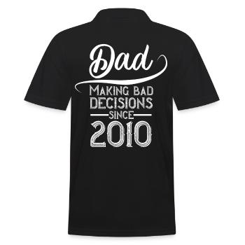 Funny Dad Dad Birthday Perfect Style - Men's Polo Shirt - black - Back - Kai (181cm)