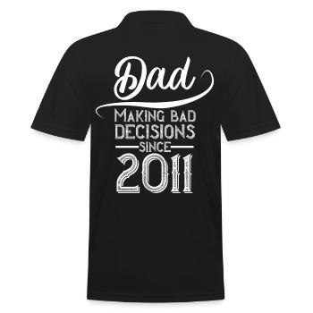 Funny Dad Dad Birthday Father's Day Style - Men's Polo Shirt - black - Back - Kai (181cm)