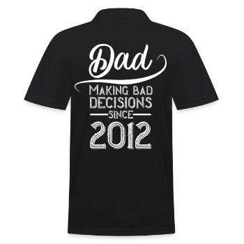 Funny Father Perfect Father's Day Design 2012 - Men's Polo Shirt - black - Back - Kai (181cm)