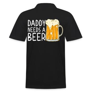 Daddy Needs Beer Funny Father Father's Day Style - Men's Polo Shirt - black - Back - Kai (181cm)