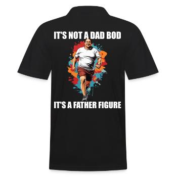 Humorous Father Saying Perfect Style - Men's Polo Shirt - black - Back - Kai (181cm)