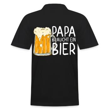 Dad Needs Beer Funny Father Father's Day Style - Men's Polo Shirt - black - Back - Kai (181cm)