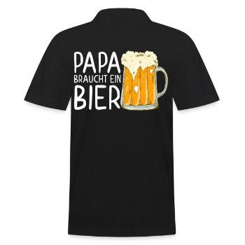Dad Needs Beer Funny Father Father's Day Style - Men's Polo Shirt - black - Back - Kai (181cm)