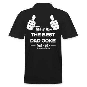 Meilleur papa blague drôle papa style parfait - Polo Homme - noir - Dos - Kai (181cm)