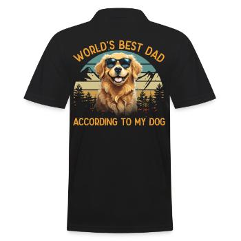 Welt Bester Hundepapa Golden Retriever Lustige - Männer Poloshirt - Schwarz - Hinten - Kai (181cm)