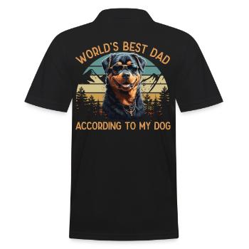 Welt Bester Hundepapa Rottweiler Lustige Haustier - Männer Poloshirt - Schwarz - Hinten - Kai (181cm)