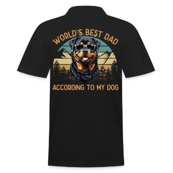 Welt Bester Hundepapa Rottweiler Lustige Motive - Männer Poloshirt - Schwarz - Hinten - Kai (181cm)