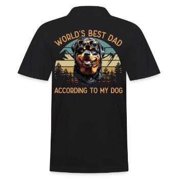 Welt Bester Hundepapa Rottweiler Lustige Motive - Männer Poloshirt - Schwarz - Hinten - Kai (181cm)