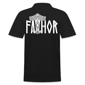 Stolzer Fathor Wikinger Papa Wikingerrunen Design - Männer Poloshirt - Schwarz - Hinten - Kai (181cm)