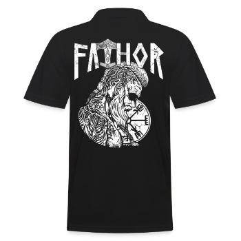 Stolzer Wikinger Papa Vathor Nordischer Vater - Männer Poloshirt - Schwarz - Hinten - Kai (181cm)