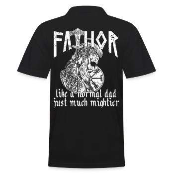 Viking Papa Vathor Père nordique puissant - Polo Homme - noir - Dos - Kai (181cm)