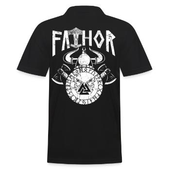 Viking Dad Proud Dad Norse Dad - Men's Polo Shirt - black - Back - Kai (181cm)