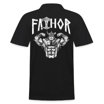 Wikinger Papa Vathor Muskulöser Nordischer Vater - Männer Poloshirt - Schwarz - Hinten - Kai (181cm)