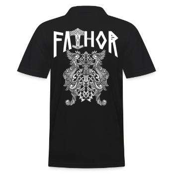 Viking Papa Vathor Nœud runique nordique - Polo Homme - noir - Dos - Kai (181cm)