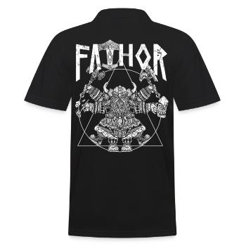 Wikinger Papa Vathor Lustiges Wikinger Design - Männer Poloshirt - Schwarz - Hinten - Kai (181cm)