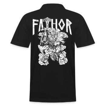Wikinger Papa Vathor Mächtiger Krieger Vater - Männer Poloshirt - Schwarz - Hinten - Kai (181cm)
