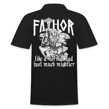 Wikinger Papa Vathor Cooles Spruch Design - Männer Poloshirt - Schwarz - Hinten - Kai (181cm)