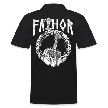 Viking nordique Papa Vathor Marteau Mjölnir - Polo Homme - noir - Dos - Kai (181cm)