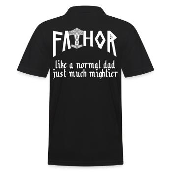 Wikinger Papa Vathor Nordischer Vater - Männer Poloshirt - Schwarz - Hinten - Kai (181cm)