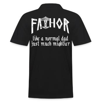 Nordique Papa Vathor Viking Dicton Design - Polo Homme - noir - Dos - Kai (181cm)